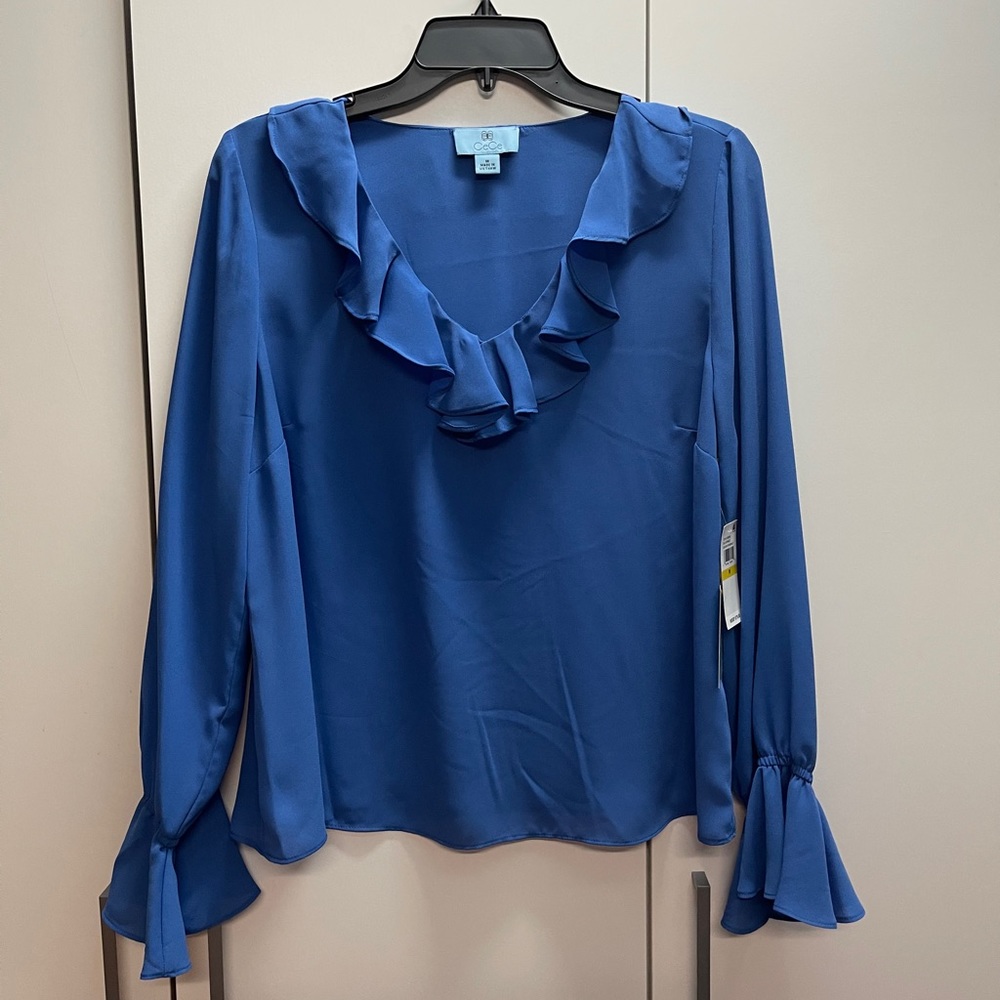 Blue Cece long sleeve top - size M